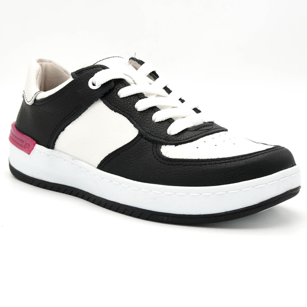 Δερμάτινα sneakers PEGADA λευκό/μαύρο