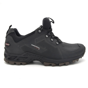 Δερμάτινα ανατομικά ορειβατικά sneakers PEGADA μαύρα