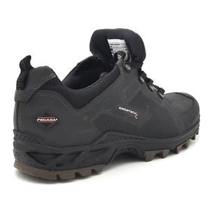 Δερμάτινα ανατομικά ορειβατικά sneakers PEGADA μαύρα