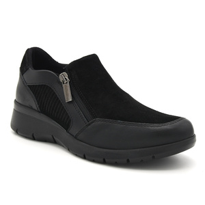 Δερμάτινα slip on shoes με φερμουάρ ARIANNA<br>640015