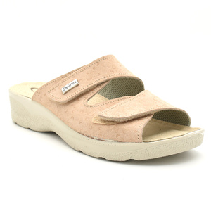 Δερμάτινες ανατομικές παντόφλες SANIFLEX με velcro<br>83227